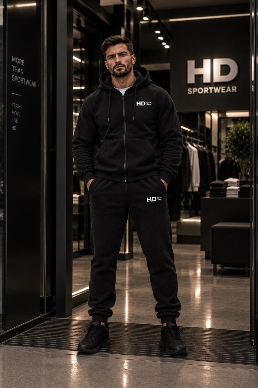 Чоловічий костюм Polar Fleece чорний HD Sportwear