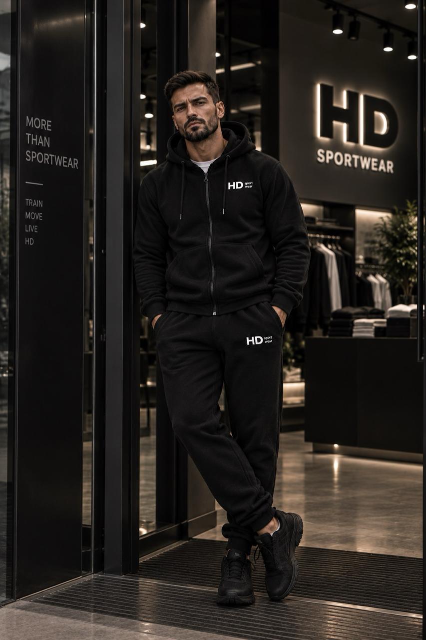 Чоловічий чорний костюм Polar Fleece HD Sportwear