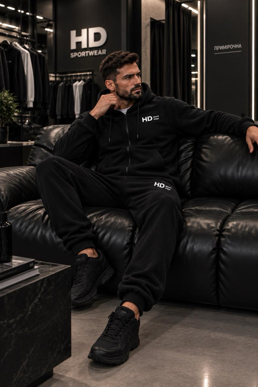 Чорний чоловічий костюм HD Sportwear